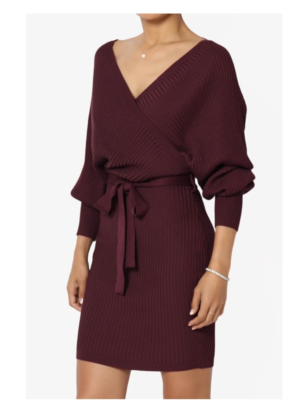 Love Tree Ribbed Sweater Dress